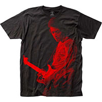 Jimi Hendrix- Red Live Pic Subway Print on a black ringspun cotton shirt (Sale price!)