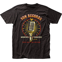 Sun Records- Microphone on a black ringspun cotton shirt (Sale price!)