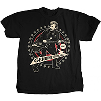 Brian Setzer- Genuine Rockabilly on a black shirt (Stray Cats)
