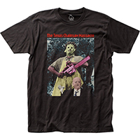 Texas Chainsaw Massacre- Recolored Leatherface & Grandpa on a black ringspun cotton shirt