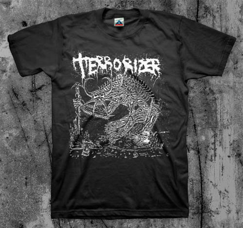 Terrorizer- 1987 (Creature) on a black YOUTH sized shirt