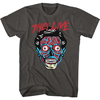They Live- Face on a charcoal ringspun cotton shirt