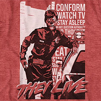 They Live- Cop on a heather red ringspun cotton shirt