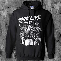 They Live- Collage on a black hooded sweatshirt (Sale price!)