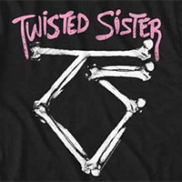 Twisted Sister- Bone Logo on a black ringspun cotton shirt