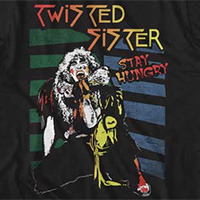Twisted Sister- Stay Hungry (Gradient Logo) on a black ringspun cotton shirt