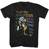 Twisted Sister- Stay Hungry (Gradient Logo) on a black shirt