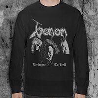 Venom- Welcome To Hell (Faces) on a black LONG SLEEVE shirt