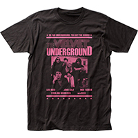 Velvet Underground- So Far Underground You'll Get The Bends on a black ringspun cotton shirt (Sale price!)