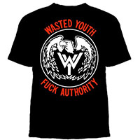 Wasted Youth- Fuck Authority on a black shirt (Sale price!)