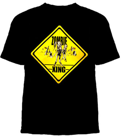 Zombie Crossing on a black shirt (Sale price!)