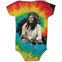 Bob Marley- White Shirt Pic on a tie dye onesie