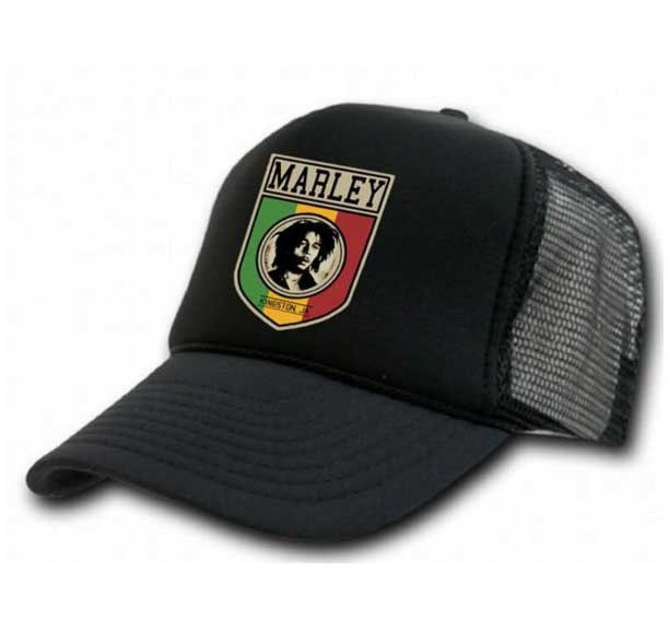 Bob Marley- Marley on a Black Trucker Hat