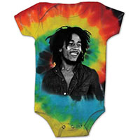 Bob Marley- Black Shirt Pic on a tie dye onesie
