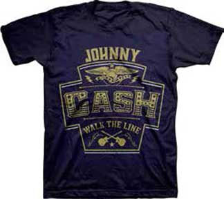 Johnny Cash- Walk The Line on a navy shirt (Sale price!)