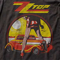 ZZ Top- Legs on a black ringspun cotton shirt