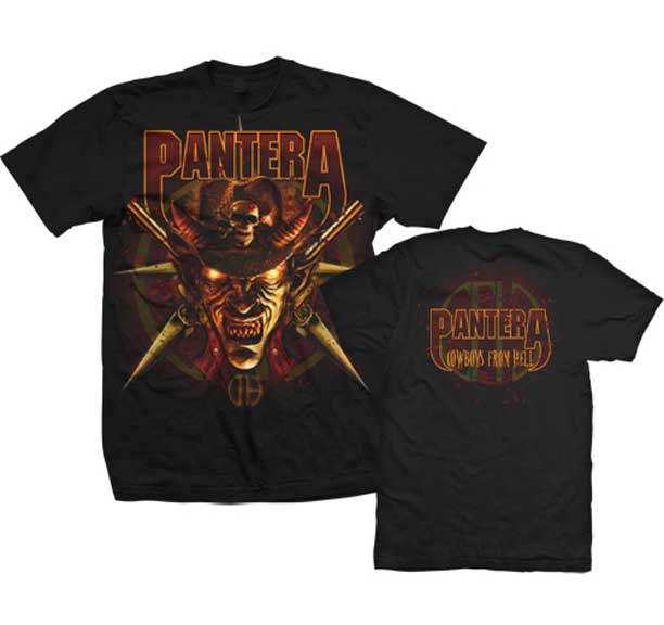 Pantera- Demon Head on front, Cowboys From Hell on back on a black shirt (Sale price!)