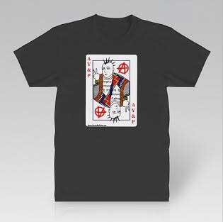 Angry Young And Poor- Playing Card on front, 20 Years on back on a coal ringspun cotton shirt