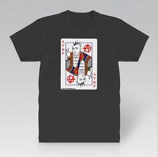 Angry Young And Poor- Playing Card on front, 20 Years on back on a black shirt (Sale price!)