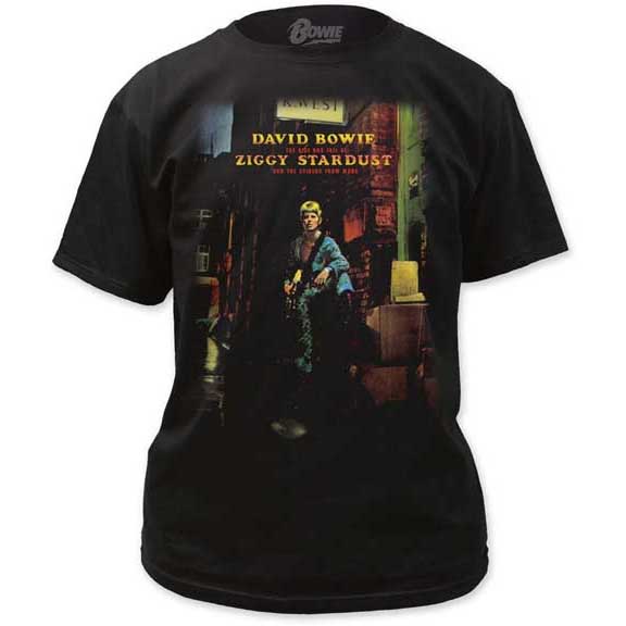 David Bowie- Ziggy Stardust Cover on a black shirt