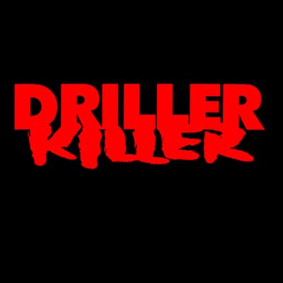 Driller Killer- Logo on a black shirt