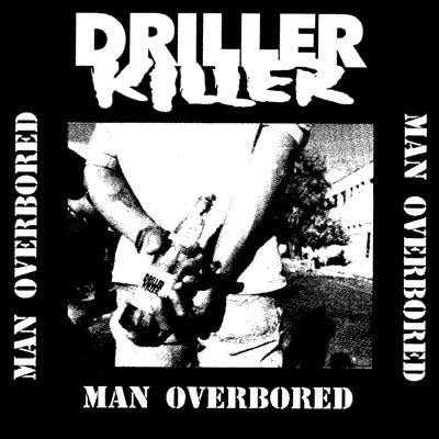 Driller Killer- Man Overbored on a black YOUTH sized shirt