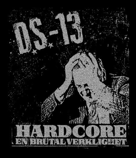 DS13- Hardcore on a black YOUTH sized shirt