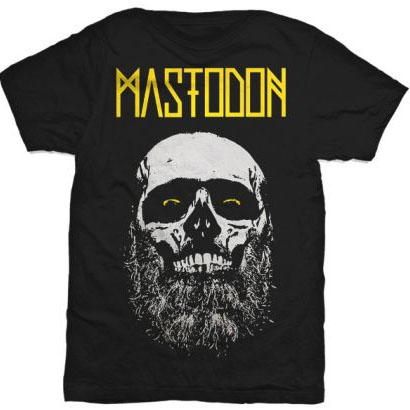 Mastodon- Bearded Skull & Yellow Logo on a black ringspun cotton shirt