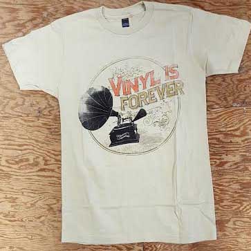 Vinyl Is Forever (Gramophone) on a natural ringspun cotton shirt (Record Store Day 2015) (Sale price!)