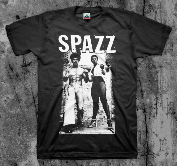 Spazz- Afro Punch on a black shirt
