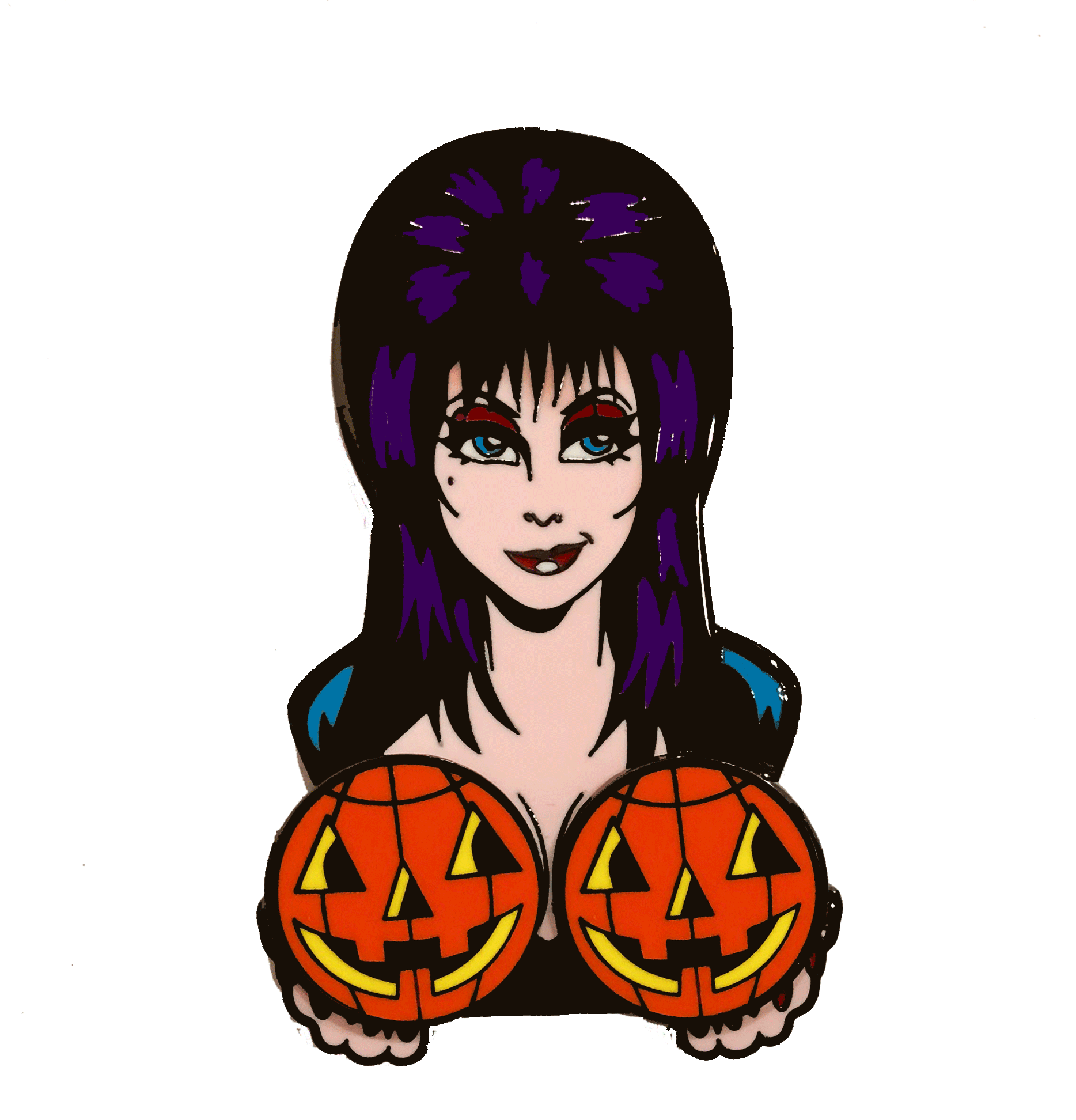 Elvira Spinning Pumpkins Enamel Pin by Kreepsville 666 (MP412)