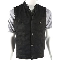 Black Denim Zip Up Club Vest With Zipper And Snaps by Milwaukee Leather
