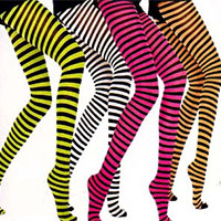 Striped Tights -  Black/Green Only