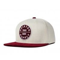 Oath Snap Back Hat by Brixton- CREAM / BURGUNDY (Sale price!)