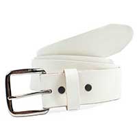 White Leather Belt by Mascorro Leather