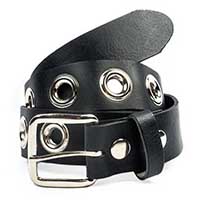Black Leather Grommet Belt by Mascorro Leather