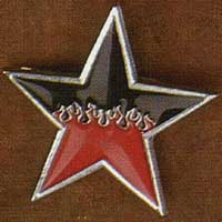 Black Star With Red Flames belt buckle (bb18) (Sale price!)