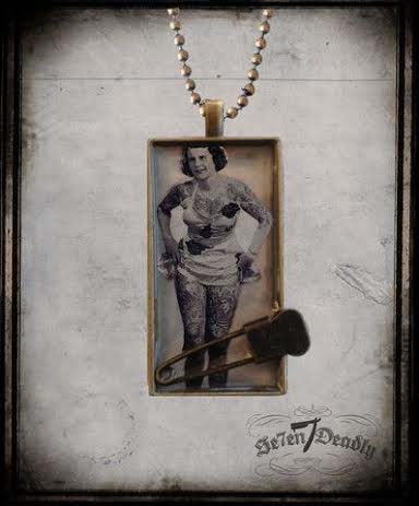 Tattooed Lady - Betty Broadbent Sideshow Necklace by Se7en Deadly - SALE