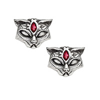 Sacred Cat Pewter Stud Earrings -by Alchemy England 1977