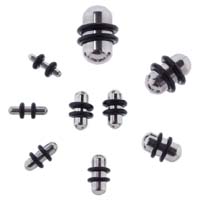 Surgical Grade Stainless Steel Plug With Rounded Ends And 2 Rubber O-Rings (1/2" long) (Sale price!)