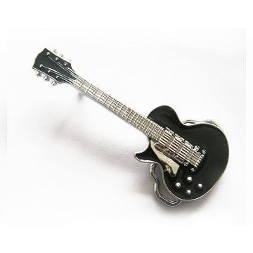 Guitar (Black) belt buckle (bb169)