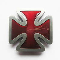 Iron Cross (Red) belt buckle (bb206)