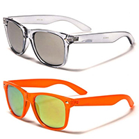 Sunglasses- Translucent Color With Mirrored Lens (Various Colors)