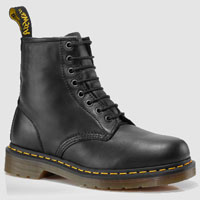 8 Eye Black Nappa Boots by Dr. Martens - SALE UK 8 /US Men's 9/ Women's 10 only