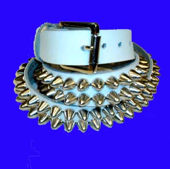 2 Row British Cone Belt- White Leather (Sale price!)