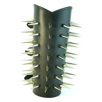 1 1/2" Spikes on a Black Leather Armband by Funk Plus