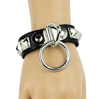 1 Row Pyramid & Bondage Ring Bracelet by Funk Plus