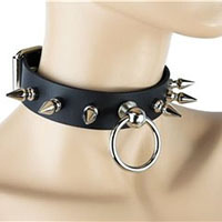 1" Spikes And Bondage Ring Choker by Funk Plus