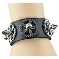 Gear Spike Leather Bracelet by Funk Plus