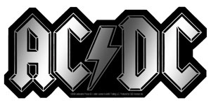 AC/DC- Metallic Silver Logo sticker (st445)